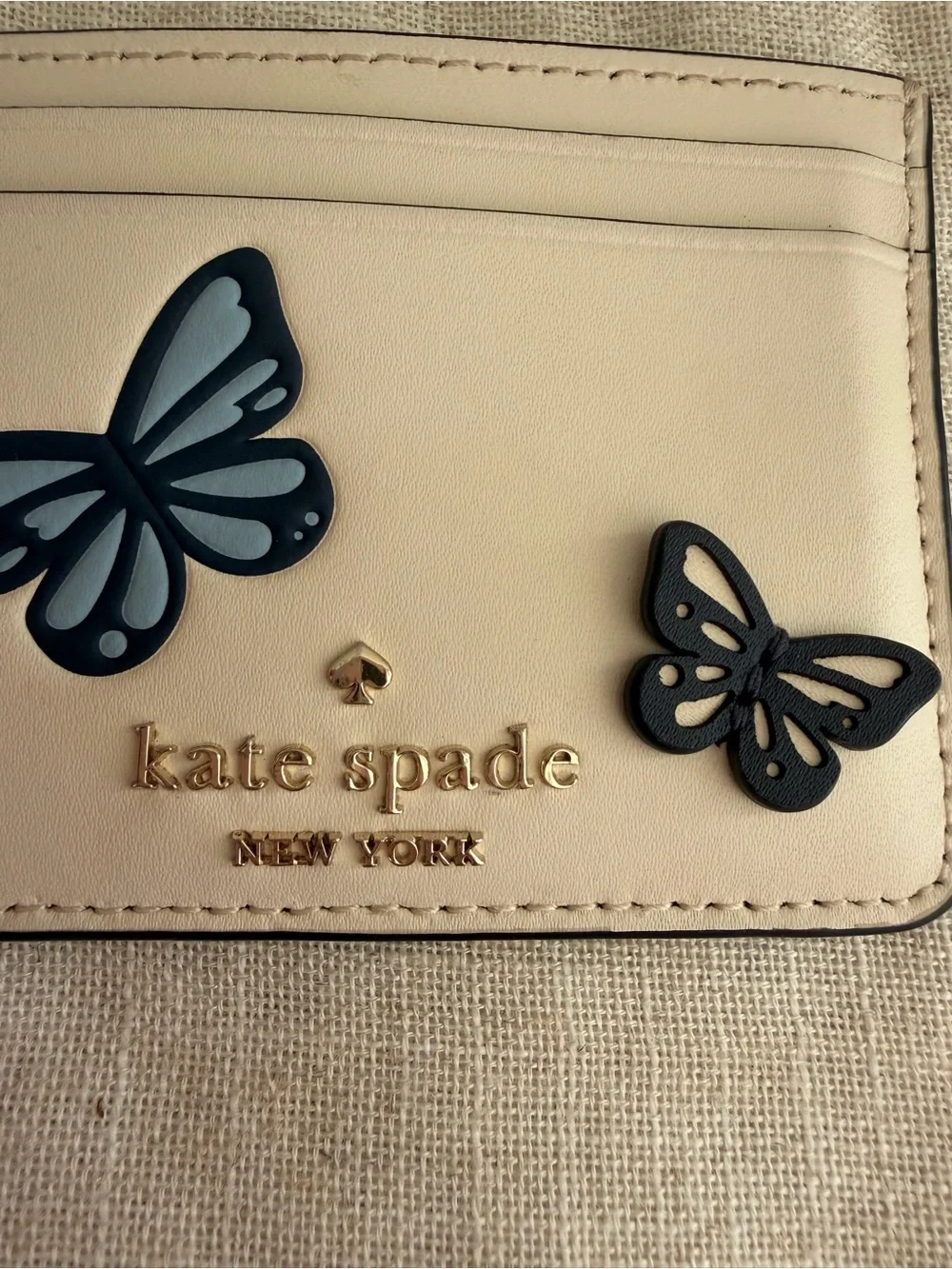 kate spade Fluttery Fly Butterfly Small Slim 3D Leather Card Holder
